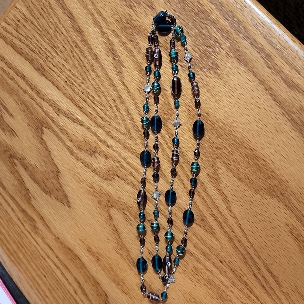 Long Glass Bead Necklace